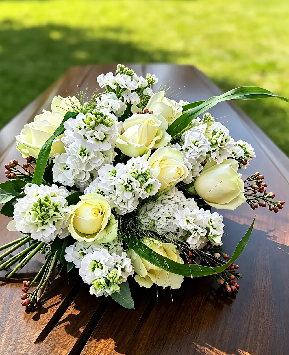 Soft funeral posy tribute from All Blooms Florist Dublin