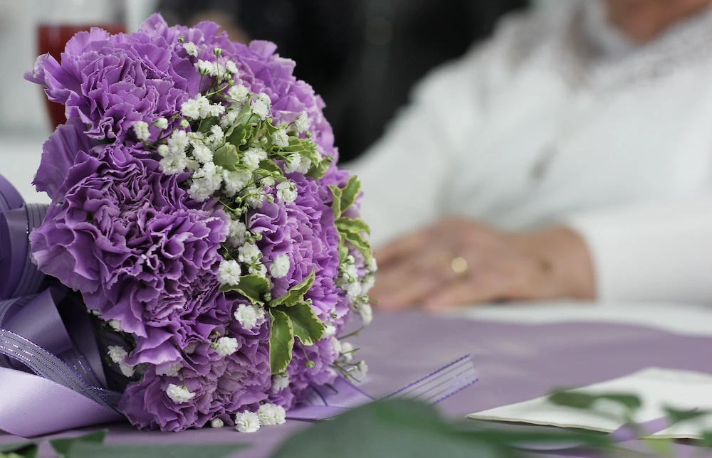 Soft lavender floral detail
